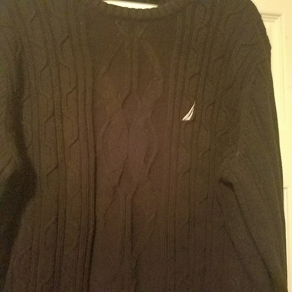 Nautica mens L black sweater - Picture 2 of 4